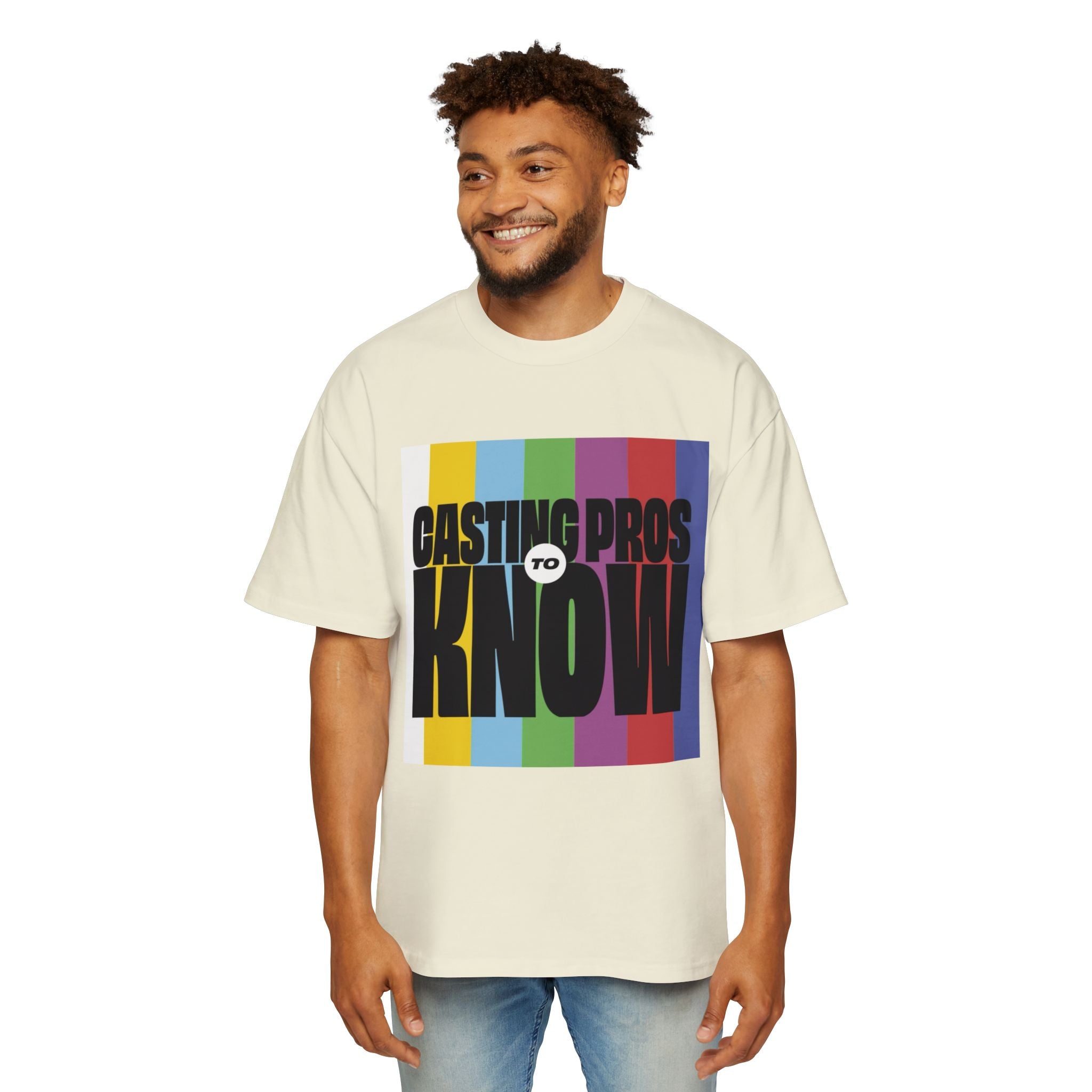 Casting Pros to Know Colorful Graphic Oversized Tee, Unisex